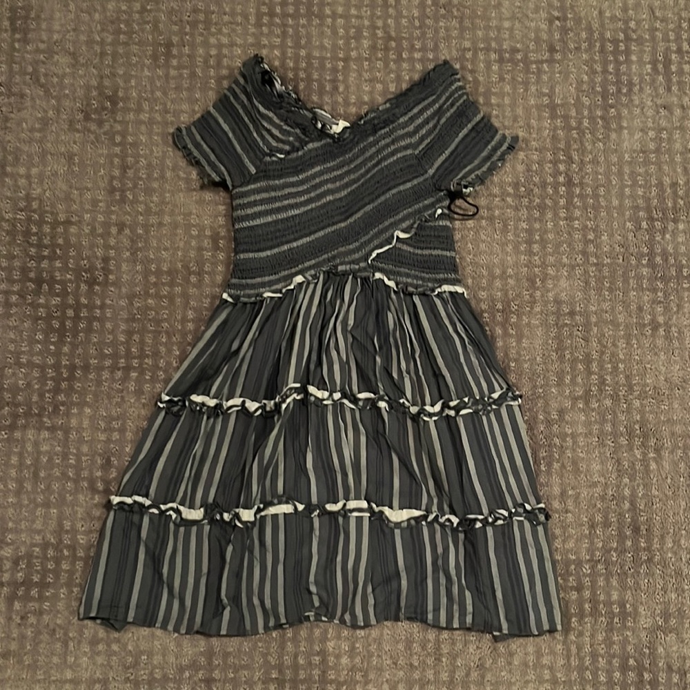 japan blue and white striped dress